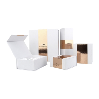 Eco Paper Cardboard صندوق هدايا مستحضرات التجميل الفاخرة الأبيض المغناطيسي مع الشعار